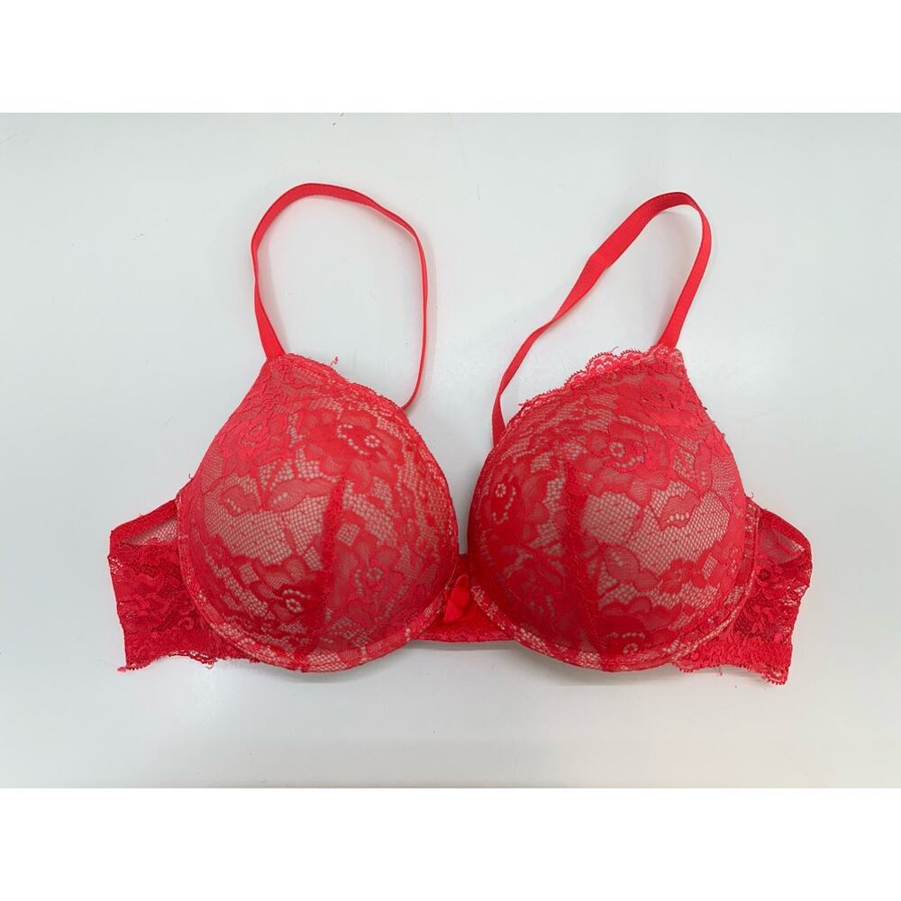 Emily Johnson Womens Bra Size 40C Hot Pink Lacey Push Up Padded 9904